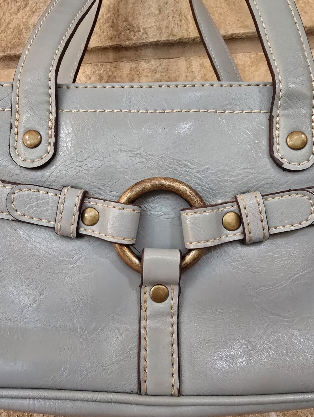 Nine West Powder Blue Faux Leather Mini Shoulder Bag | Vintage Y2K Style - Picture 3 of 10
